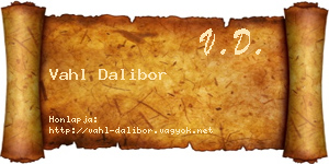 Vahl Dalibor névjegykártya